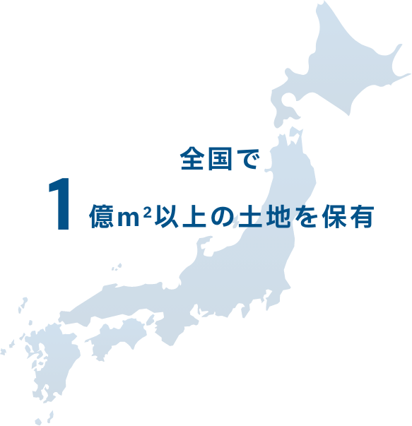 図：全国で1億平方メートル以上の土地を保有